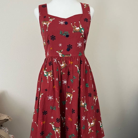 MODCLOTH | Cheerful Caroling Red Holiday Christmas Sweetheart Neckline Dress - Picture 11 of 14